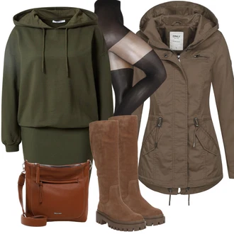 Outfit s Černá Punčocháče/Podržte Punčochu/Punčocha Nad Koleno/Podpůrný punčocháč/Samodržící Punčocha/Punčocháče Velká Velikost/Komprese ponožka/Nylonová punčocha/Punčochy Proti Trombóze VERO MODA "Zimní outfity"