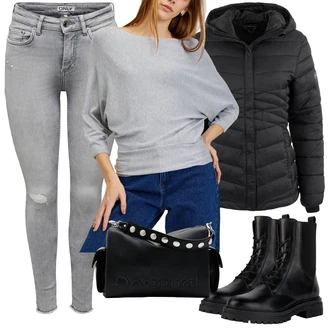 Outfit s Černá Geox "Zimní outfity"