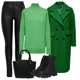 Outfity na zimu Grunge s Černá Only "Zimní outfity"Look: Lak, Metal, Grunge, Trendový, Váhy, Techno, Estetika