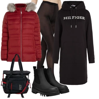 Outfit s Černá Punčocháče Podpůrný punčocháč/Punčocháče/Punčocháče Velká Velikost/Vlněný punčocháč/Zimní punčochy Pieces "Zimní outfity"