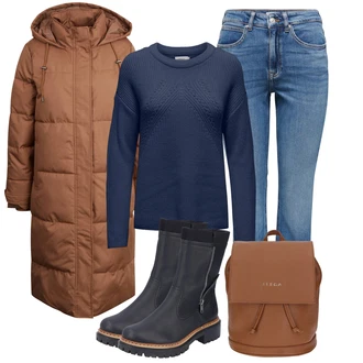 Outfity na zimu s Modrá/Světle modrá Pánské tričko/Zvonové Džíny/Džíny s Nízkým Sedem/Džíny s Rozparkem Only "Zimní outfity"