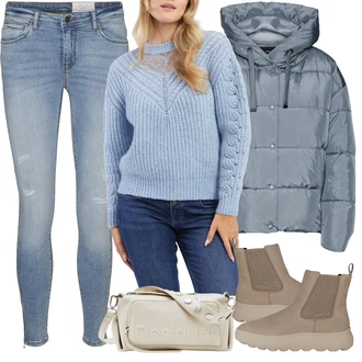 Respira Outfit s Béžová/Hnědá/Khaki Kožená bunda/Plochá Kotníková Bota/Teniska Zimní Tenisky/Gumová Kotníková Bota/Chelsea Boty Geox "Zimní outfity"