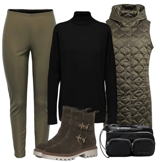 Outfit s Černá/Červená/Oranžová/Tmavě šedá Taška do pasu/Cestovní Taška/Taška pro diabetiky/Nafouknutá taška/Shopper Women's Cosmetic Bags/Pánská taška/Malá Taška/Pásková taška/Shopper/Taška Desigual "Zimní outfity"