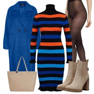 Outfit s Černá/Tmavě hnědá/Červená Vlněný punčocháč/Síťovaný punčocháč/Nylonová punčocha/Podpůrný punčocháč/Punčocháče Velká Velikost/Punčocháče Pieces "Zimní outfity"