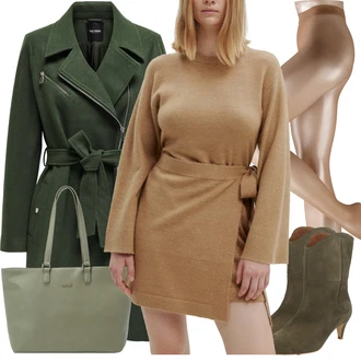 Outfiti S Škornji Lovstvo mit Zelena/Khaki/Svetlo zelena/Temno zelena Poslovna torba/Vrečka za prenašanje/Torba za čez ramo/Pisarniška torba/Velika torba/Nakupovalka Replay "Zimski videz"Look: Lovstvo, Jahanje, Prosti čas, Hoja