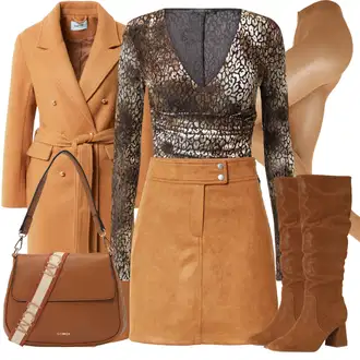 Dlouhé Outfit s Hnědá/Šedá/Stříbrný Halenka Móda Pro Plnoštíhlou/Pletenina veľkej veľkosti/Plavky Velké Velikosti/Halenka a Tunika/Dámské spodní prádlo a plavky Guess "Zimní outfit pro volný čas"