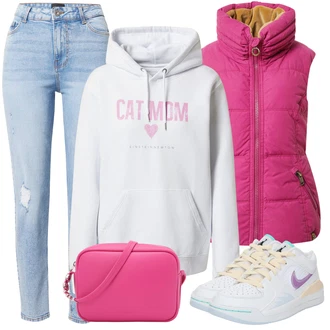 Outfit sa Bijela/Svjetloplava/Ljubičasta/Šareno Niska Tenisica/Ljetna Tenisica/Skate cipela/Tanka Tenisica/Vintage Tenisica Jordan "Zimski outfit"