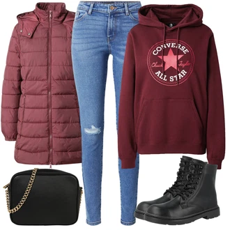Kombinacije za zimu Midi sa Crvena/Vinski Crveno/TamnoCrvena/Pink About You "Zimski outfit"