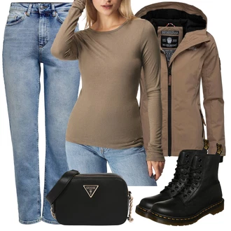 Outfit sa Crna Obuća Dr. Martens "Zimski outfit"