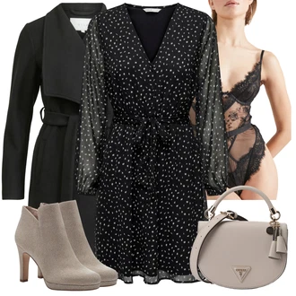 Outfit sa Siva/Ljubičasta/Smeđa/Bež Čizmica Kožna gležnjača/Cipela s ručnikom/Vintage Gležnjača/Podstavljena Gležnjača/Gležnjača na visoku petu/ljetna gležnjača Tamaris "Zimski outfit"