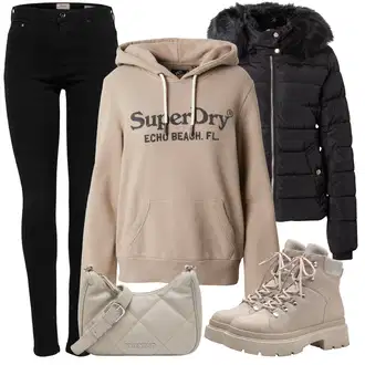Outfit sa Narandžasta/Tamnocrvena/Crvena/Smeđa Kožna Jakna/Push-up Traperice/High Waist Traperice/Muška Kožna Jakna/Traperica Niskog Struka/Traperica Niskog Struka/Traperice Slim Kroja/Kožne Cipele/Trenerke Traperice/Bikerske Traperice Only "Zimski outfit"