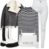 bershka kožené bundy outfity image