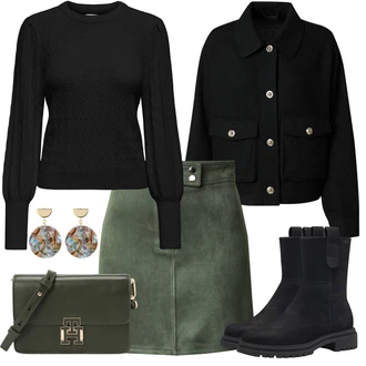 teplý Outfit sa Crna/Tamnoplava/Plava Klasična čizmica/Gumena Gležnjača/Ravna Gležnjača/Motociklistička čizma/Čizma od Janjeće Kože/Podstavljena Gležnjača/Zimska gležnjača/Kožna Jakna/Chelsea Gležnjača Tamaris "Zimski outfit"