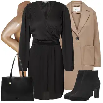 Outfit sa Bež/Zlatni Čarapa Protiv Tromboze/Hulahopke Velike Veličine/najlonke/najlonska čarapa Wolford "Zimski outfit"