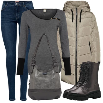 Zimske Outfiti mit Siva Tom Tailor "Zimski videz"