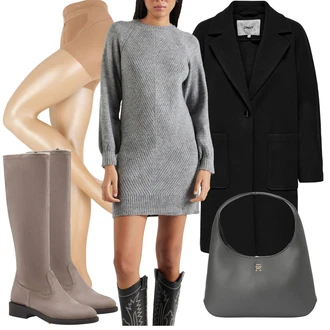 outfit mit Rjava/Bež/Zlati Športni dodatek/Nogavica & Hlačna nogavica Nogavica proti trombozi/Hlačne nogavice velika velikost/Hlačne nogavice/Najlonska nogavica/Kompresijska nogavica Pieces "Zimski videz"