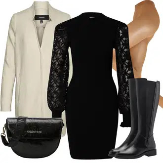 Black Outfits Off-Shoulder mit Črna/Bela/Zelena/Škrlatna/Oranžna/Rdeča Vrečka za prenašanje/Billfold/Satchel torba/Torba za čez ramo/Mini torbica/Torbica za čez ramo/Torbica za okrog pasu valentino "Zimski videz"