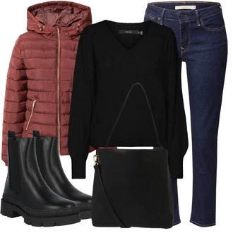 outfit mit Temno Modra/Modra Hlača velika velikost/Kavbojke levi's ® "Zimski videz"