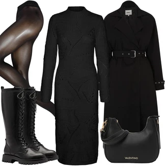 outfit mit Črna Wolford "Zimski videz"