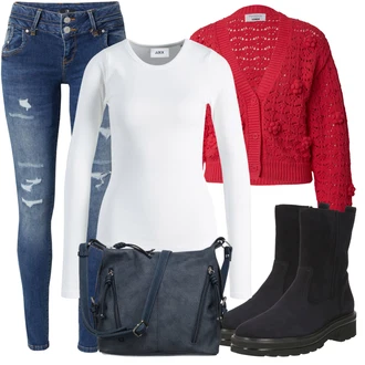 Denim outfits mit Temno modra/Modra Usnjena Jakna/Motoristične Kavbojke/Kavbojke z Luknjo/Usnjene jakne/Kavbojka z Nizkim Pasom/Kavbojka z Nizkim Pasom/Push up Kavbojke/Zimska jakna LTB "Zimski videz"