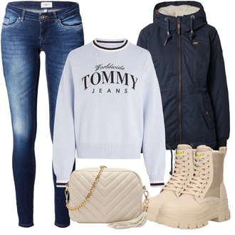 outfit mit Bež Buffalo "Zimski videz"