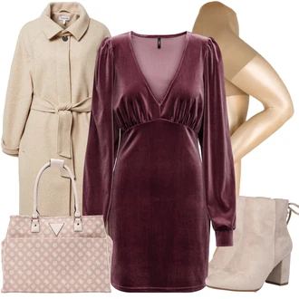 Skirt outfits mit Bež Edited, Bež MAGIC Bodyfashion "Zimski videz"
