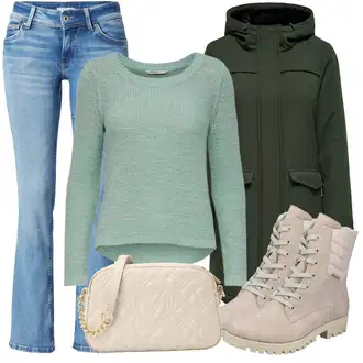Denim outfits mit Črna Only "Zimski videz"