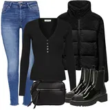 Černé River Island Kozačky Outfity image