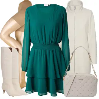 outfit mit Siva/Bež/Rjava/Khaki Plašč Potapljaški Jopič/Lahki Plašč/Loden Plašč/Plašč z Zadrgo/Plašč iz Kašmirja/Midi Plašč/Pleten Plašč iz Flisa/Plašč Tri Četrtine Dolžine/Softshell Plašč VERO MODA "Zimski videz"