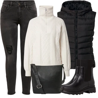 Outfity z džínu s Černá/Tmavě zelená/Šedá/Světle šedá/Tmavě šedá/Khaki Kožená bunda/Džíny s Rozparkem/Motorkářské Džíny/Kožené bundy/Džíny s Dírou Only "Zimní outfity"