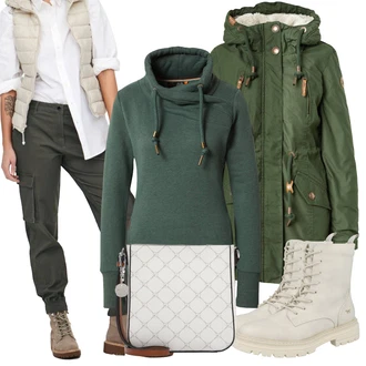 Cargo pants outfits mit Črna Only, Črna Ragwear "Zimski videz"