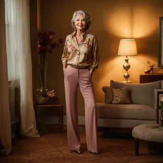 Svatovski gost Outfit sa Pink Hlače od muslina/Culotte Hlačice/Hlača od Odijela/Carrot Hlače/Naborane Hlače/Poslovna Hlača/Štofaste hlača/Slip-on Hlača/Ravna Hlača/Duga Hlača/Hlače s Prorezom DeFacto "60. rođendan"