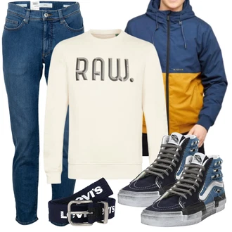 Jeans Outfits mit Hellblau/Blau Sneaker Mit Seitlichem Reißverschluss/Vintage Sneaker/Skateschuh/Leder Sneaker/Sneaker Mit Lochmuster/Winter Sneaker Vans "Alltag Outfit"
