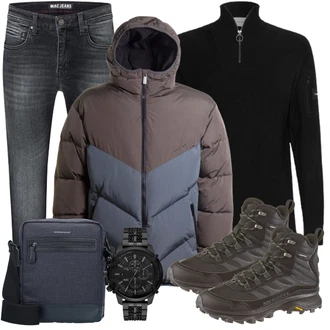 Stiefel Outfits mit Grau/Weiß Jeans MAC "Alltag Outfit"