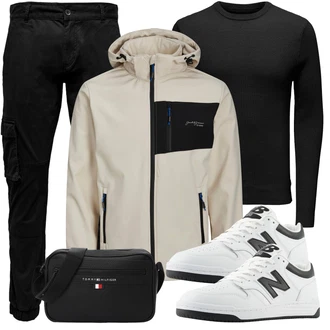 Outfit mit Schwarz Rollkragenshirt/Langarm-Shirt/Strick Top Only & Sons "Alltags Outfit"