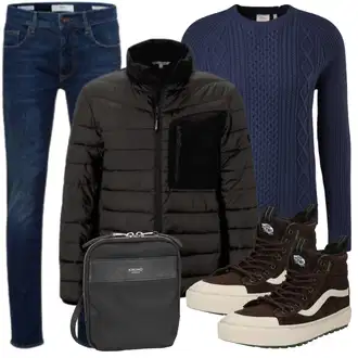 Logoprint Outfit mit Bordeaux/Braun/Dunkelbraun/Dunkelrot Winter Sneaker/Sneaker Mit Seitlichem Reißverschluss/Canvas-Sneaker/Skateschuh/Vintage Sneaker Vans "Alltags Outfit"