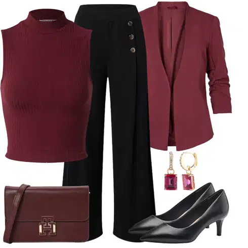 Kombinace Černá/Žlutá/Tmavě modrá Palazzo Kalhoty/Kalhoty s Vysokým Pasem/Kalhoty se Štěrbinou/Culotte Kalhoty/Široká Kalhoty/Mušelínové kalhoty/Tradiční Kalhoty/Marlene Kalhoty/Lněné Kalhoty Edited