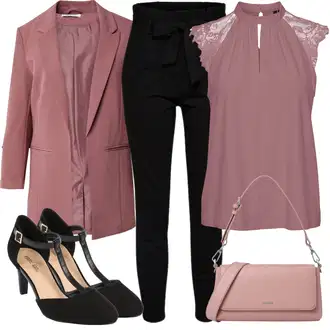 Outfit sa Crna Hlača sa Stremenom/Hlače Visokog Struka/Paperbag Hlača/Pletena Tajica VERO MODA "Outfit za svaki dan"