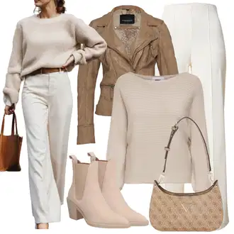 Outfit s Hnědá/Béžová/Šedá/Khaki Vintage Bund/Přechodné Bundy/Letní Bund/Kožené Bund/Motorkářská bunda/Kožená vintage bunda/Neobvyklá bunda/Motorkářské Bund Oakwood "Vzhled casual"