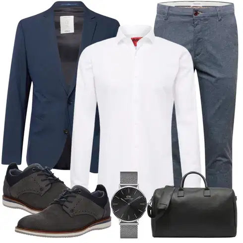 Grau/Dunkelblau/Hellblau/Blau Twill Hose/Slim Hose Jack & Jones kombinieren