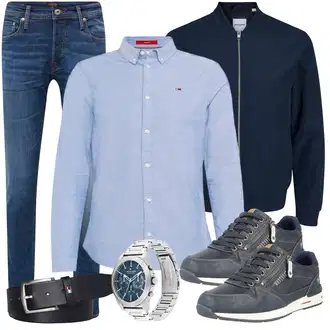 Outfit mit HellBlau/Blau Bluse Große Größe/Business Hemd/Casual Hemd/Jeanshemd/Businesshemd/Hemdbluse Tommy Jeans "Buro Outfit"
