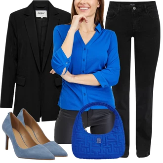 Outfit s Modrá/Světle Modrá/Pastelové barvy Lodička na Vysokém Podpatku/Pohodlná lodička/Lodička Nízký Podpatek/Bota Na Podpatku/Lodička s vysokým nártem/Vintage Lodička michael kors "Business Casual"