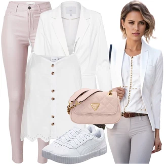 Outfit sa Pink Kožna Jakna/Bikerske Traperice/Push-up Traperice/Termo Traperice/Kožne Cipele/High Waist Traperice JdY "Zimski outfit"
