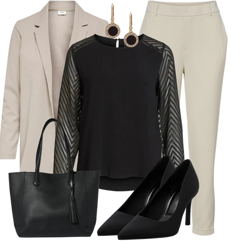 Kombinace Béžová/Khaki/Hnědá Rovná Kalhoty/Chinos/3/4 Kalhoty/Bengaline Kalhoty/Navlékací Kalhoty/Úzká Kalhoty/Mušelínové kalhoty/Kalhoty s nášivkou uprostřed/Kalhoty se Štěrbinou VERO MODA