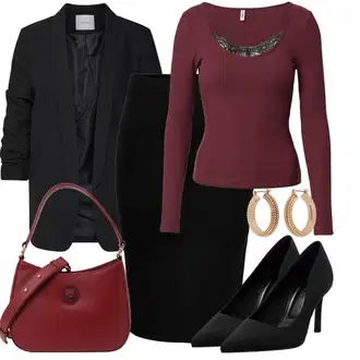Oblečení se sukní s Černá Tužková sukně/Midi Sukně/Sukně do Délky Lýtka/Pletená sukně Only "Cool každodenní outfit"