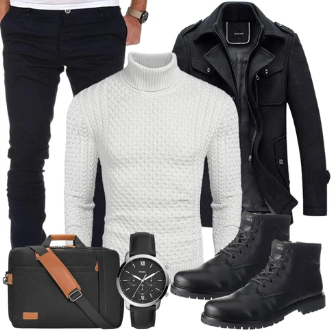 Grau Jacke Winter Parka COOFANDY kombinieren