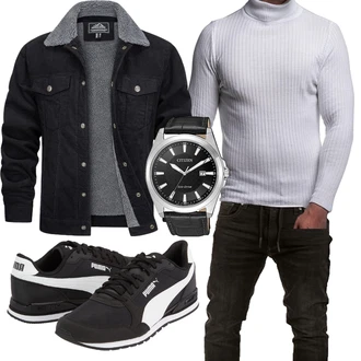 Casual Outfits Business mit Schwarz TACVASEN "Casual Outfit"Look: Casual, Classic, GoGo, Goa, Business, Teddy, Indoor
