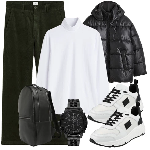 Schwarz Rucksack BURTON MENSWEAR LONDON kombinieren