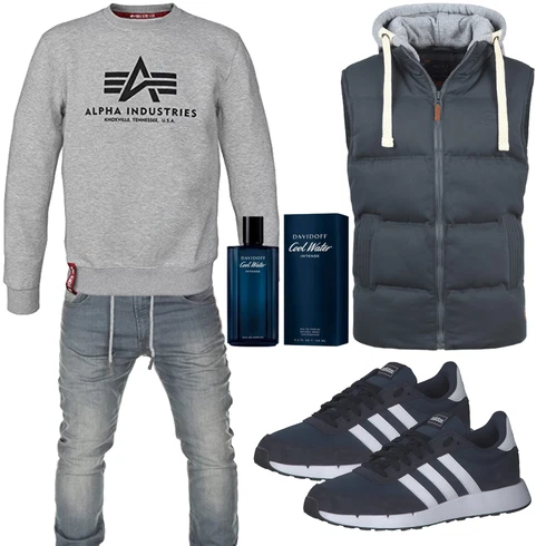 Blau Overall Blend kombinieren