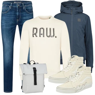 Casual Outfits mit Grau/Weiß Jeans MAC "Casual Outfit"